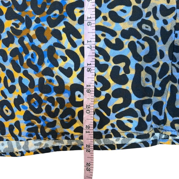 Anthropologie Blank Bl^nk London blue leopard print puff sleeve top size small - Picture 6 of 7